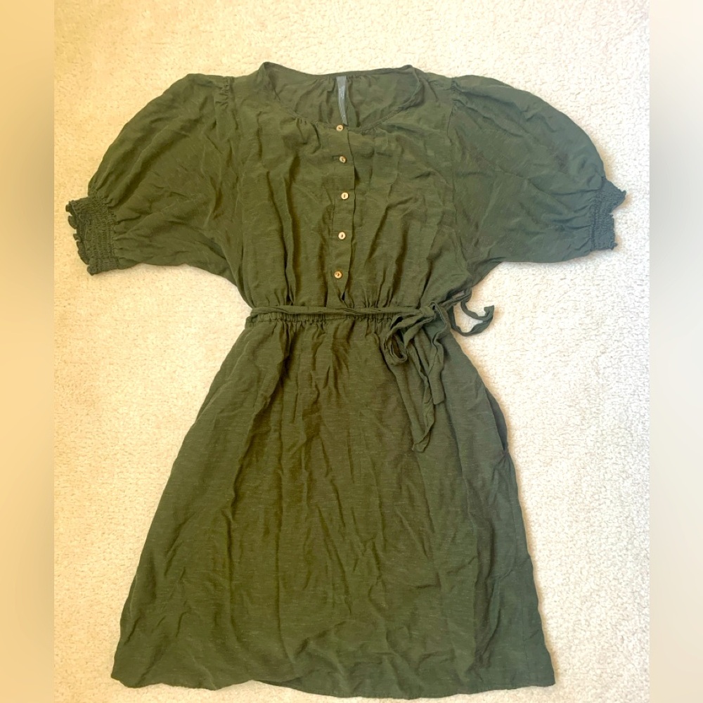 Anthropologie Olive Green Dress